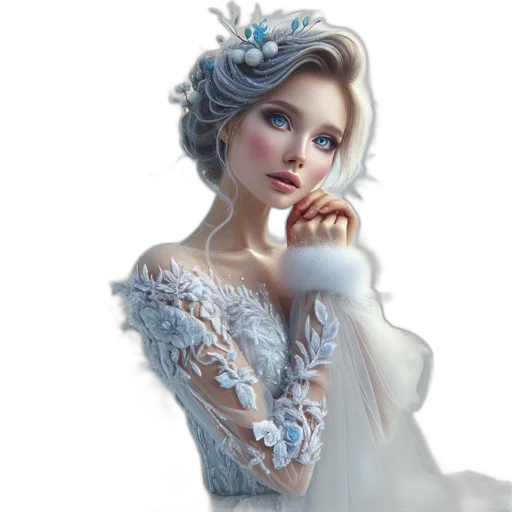 dress, jewelry, crown, face transparent PNG cut-out