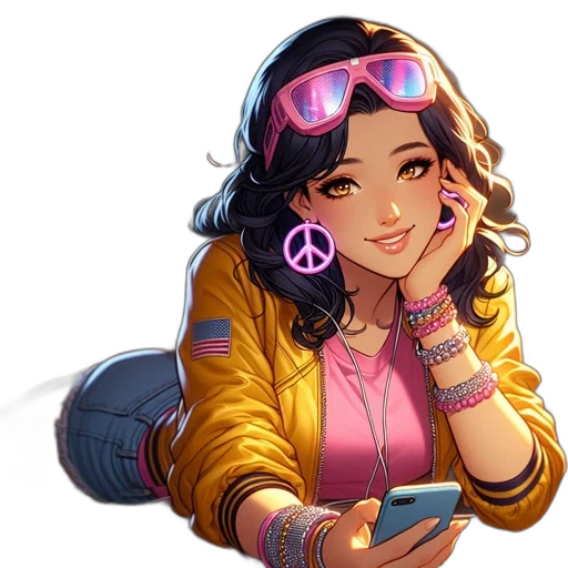 jewelry, face, jacket, weapon transparent PNG cut-out