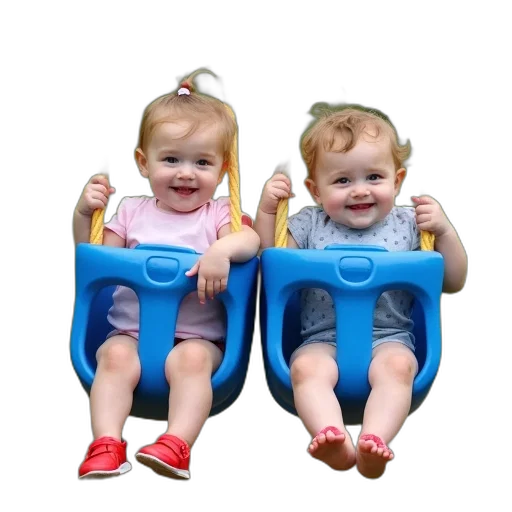 photorealistic, 3d render, two, toddlers transparent PNG cut-out