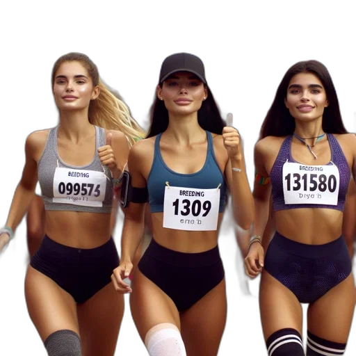 women, race, sportswear, central transparent PNG cut-out