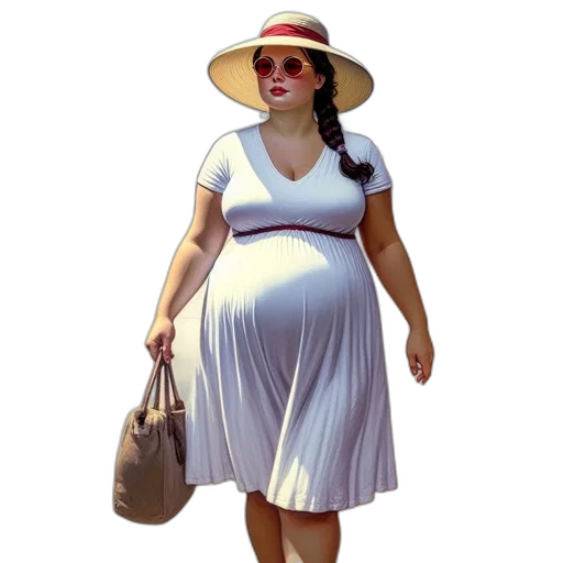 dress, hat, staff, photorealistic transparent PNG cut-out
