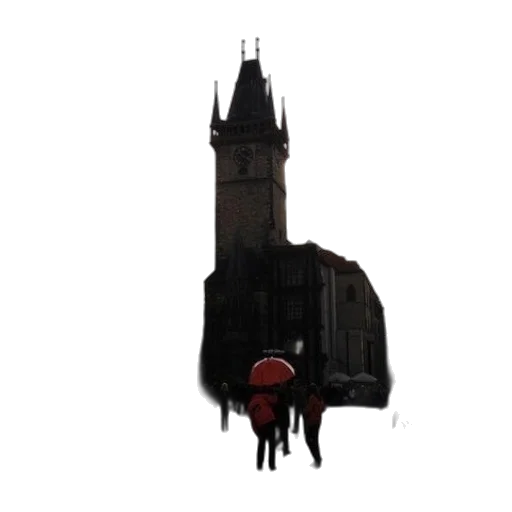 building, umbrella, staff, robot transparent PNG cut-out