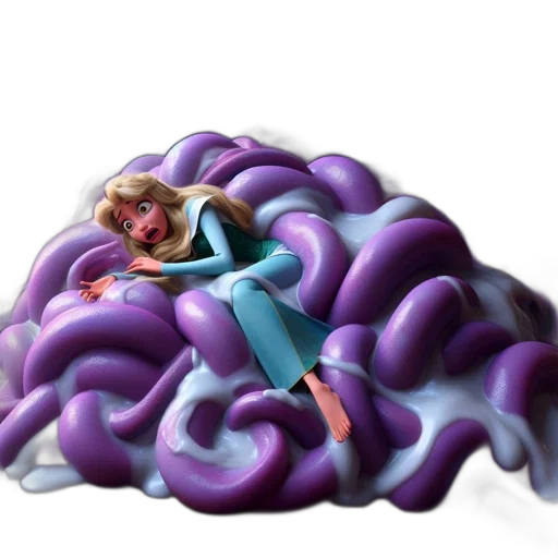 creature, hair, furniture, 3d render transparent PNG cut-out