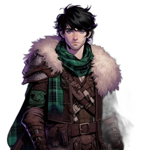 jacket, dragon, staff, fantasy art transparent PNG cut-out