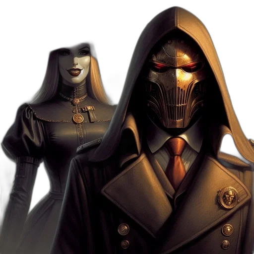 mask, concept art, comic book art, fantasy art transparent PNG cut-out