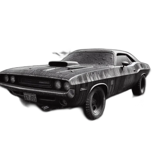 car, photorealistic, concept art, pencil sketch transparent PNG cut-out