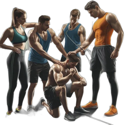 concept art, gym, setting, five transparent PNG cut-out