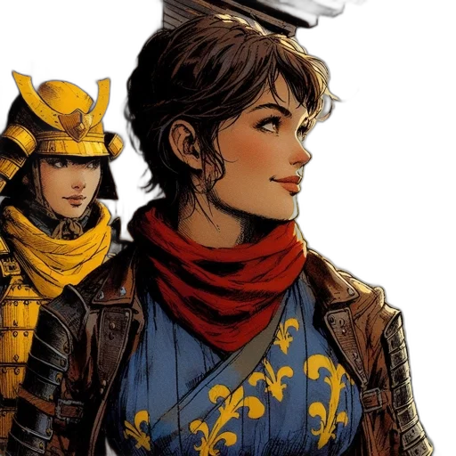 comic book art, concept art, fantasy art, golden transparent PNG cut-out