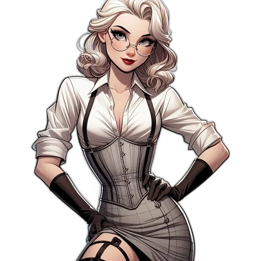 dress, staff, comic book art, concept art transparent PNG cut-out