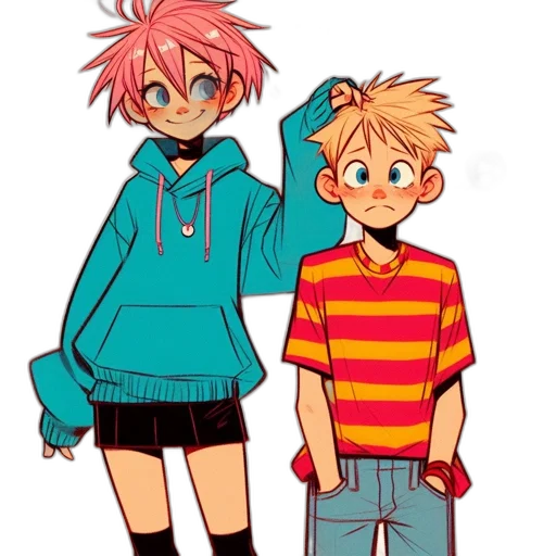 concept art, anime, cartoon, pixel art transparent PNG cut-out