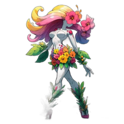 flower, staff, creature, concept art transparent PNG cut-out