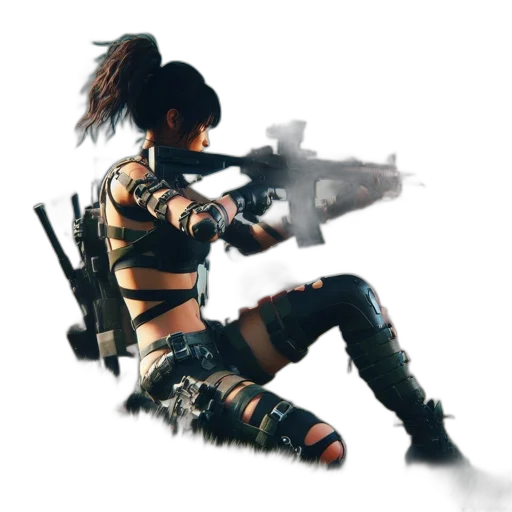weapon, concept art, cyberpunk, 3d render transparent PNG cut-out