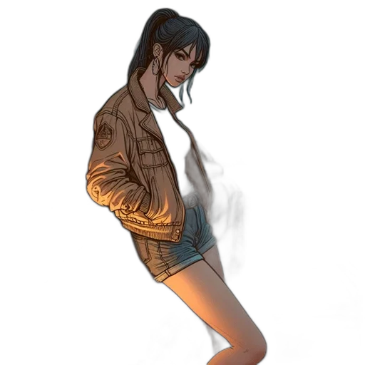 jacket, dress, creature, shoes transparent PNG cut-out