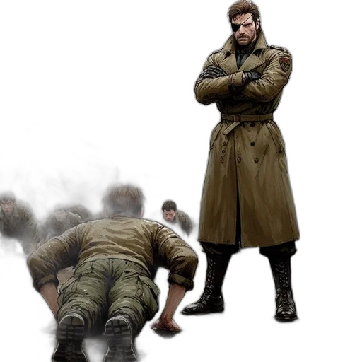 jacket, weapon, creature, staff transparent PNG cut-out