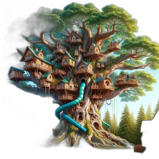 tree, concept art, fantasy art, 3d render transparent PNG cut-out