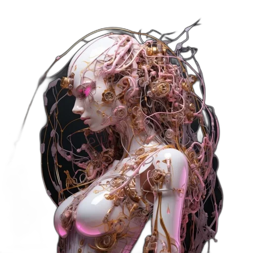 hair, robot, creature, jewelry transparent PNG cut-out
