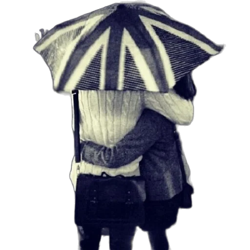 umbrella, jacket, hat, staff transparent PNG cut-out
