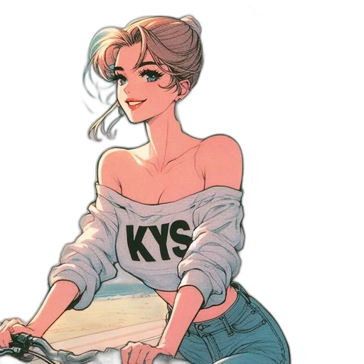 comic book art, cartoon, concept art, vaporwave transparent PNG cut-out