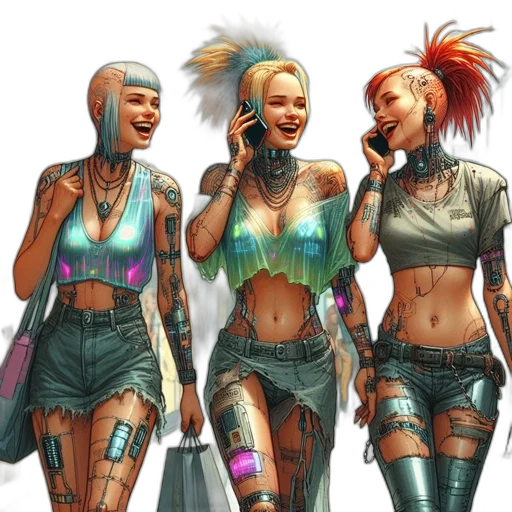 cyberpunk, concept art, comic book art, fantasy art transparent PNG cut-out