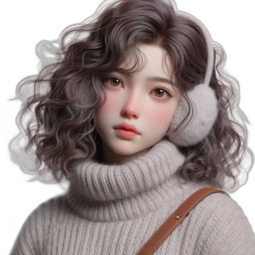 hair, face, jacket, mask transparent PNG cut-out