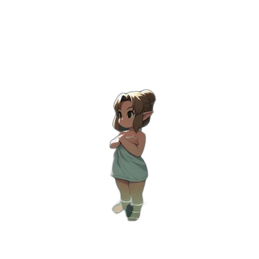 staff, dress, creature, 3d render transparent PNG cut-out