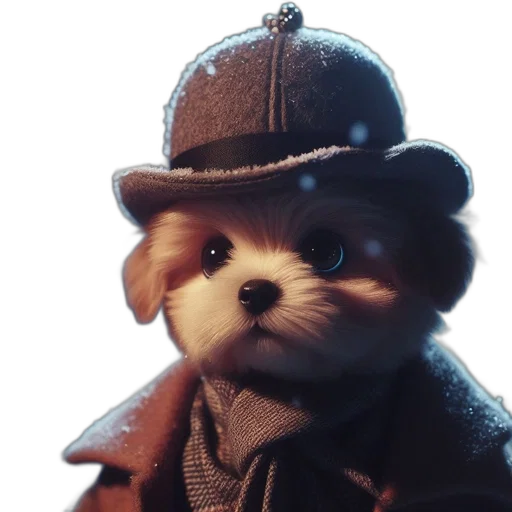 hat, staff, animal, 3d render transparent PNG cut-out