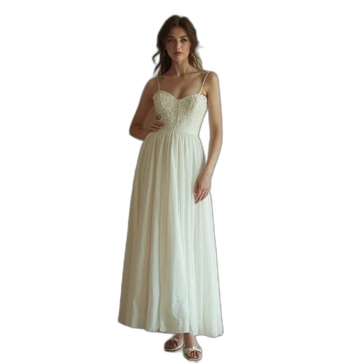 dress, vintage, lady, white transparent PNG cut-out