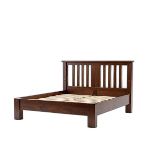 furniture, 3d render, wooden, bed transparent PNG cut-out