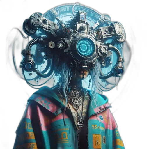 robot, jacket, mask, face transparent PNG cut-out