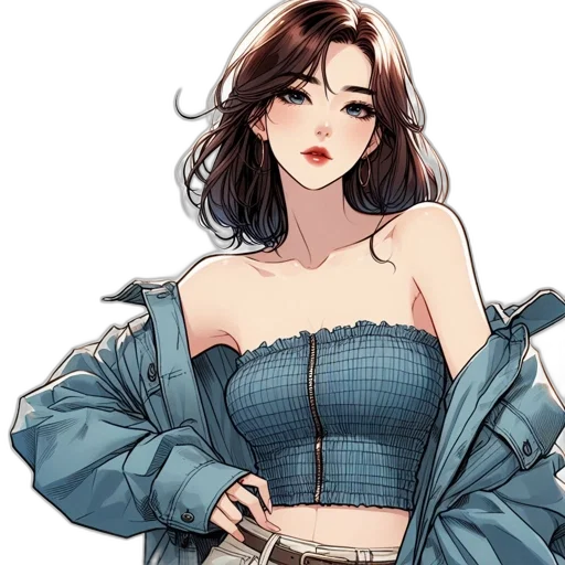dress, jacket, jewelry, watercolor transparent PNG cut-out