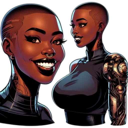 comic book art, concept art, cartoon, woman transparent PNG cut-out