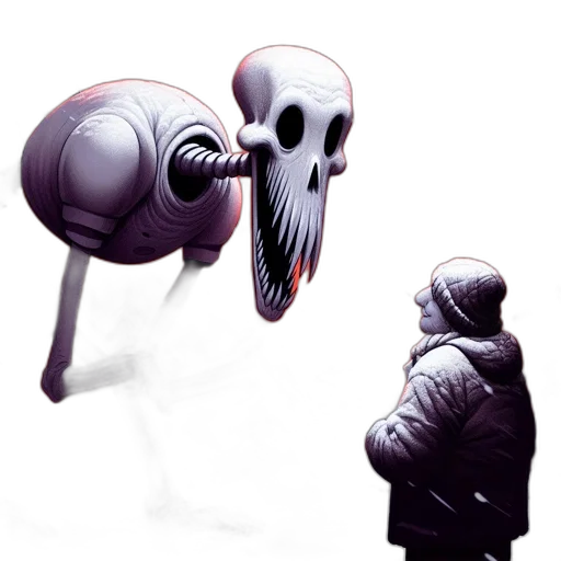 mask, creature, robot, weapon transparent PNG cut-out