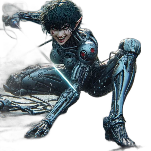 robot, concept art, comic book art, cyberpunk transparent PNG cut-out