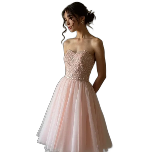 dress, line, sweetheart, strapless transparent PNG cut-out