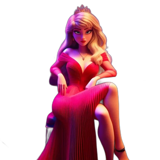 dress, crown, 3d render, concept art transparent PNG cut-out