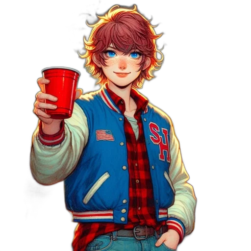jacket, pixel art, concept art, anime transparent PNG cut-out
