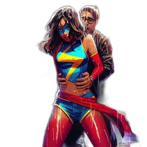 comic book art, concept art, watercolor, cyberpunk transparent PNG cut-out