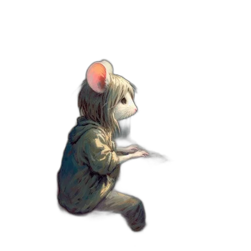 creature, animal, jacket, staff transparent PNG cut-out