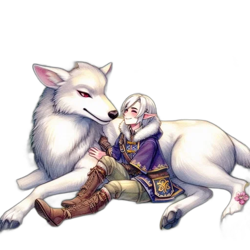 animal, staff, sword, fantasy art transparent PNG cut-out