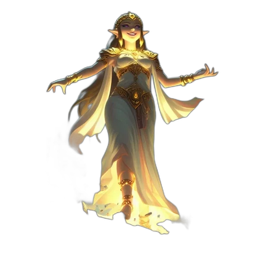 dress, staff, crown, concept art transparent PNG cut-out