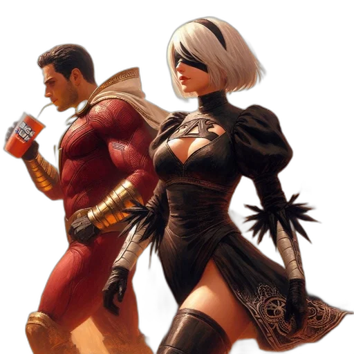 comic book art, concept art, fantasy art, 3d render transparent PNG cut-out