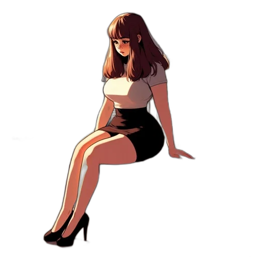dress, hair, staff, concept art transparent PNG cut-out