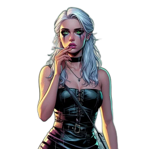 dress, comic book art, concept art, cartoon transparent PNG cut-out