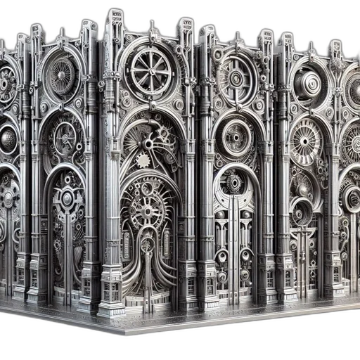 furniture, crown, 3d render, gothic-steampunk transparent PNG cut-out