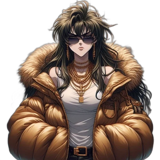jacket, hair, weapon, mask transparent PNG cut-out