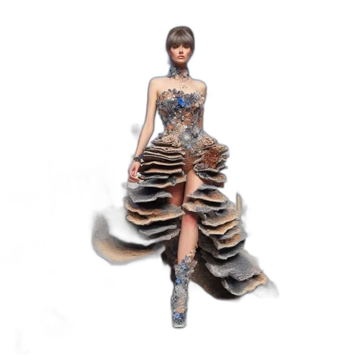 dress, 3d render, concept art, photorealistic transparent PNG cut-out