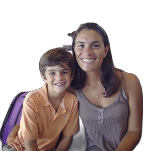 young, boy, woman, sit transparent PNG cut-out