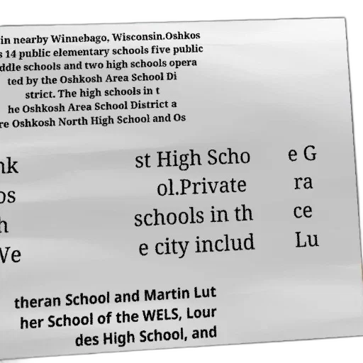 list, schools, oshkosh, wisconsin transparent PNG cut-out
