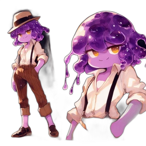 creature, hat, concept art, watercolor transparent PNG cut-out
