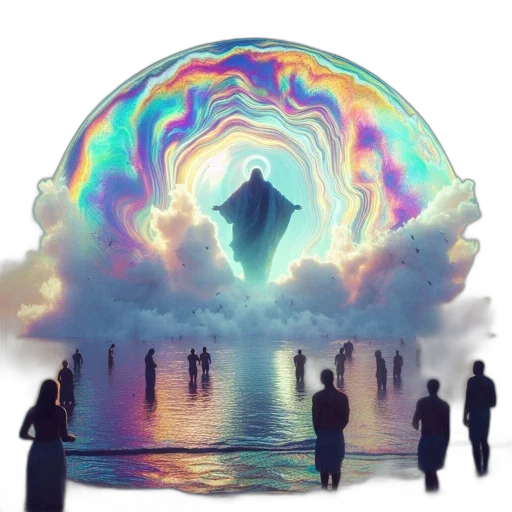 vaporwave, concept art, fantasy art, watercolor transparent PNG cut-out